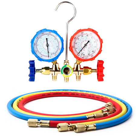 New R22 R134a R404A Manifold Gauge Set - Quick AC Charging Model 1