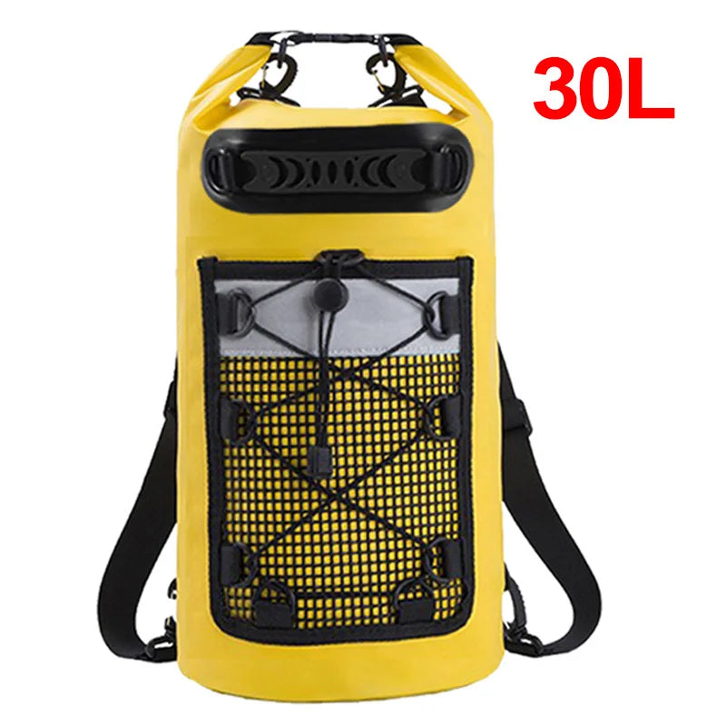 Swimming PVC Pack Dry Bag Backpack for Women Men 10L 20L Waterproof Shoulder Kayak Trekking Drifting Rafting Surfing Boating Bag 30L Yellow