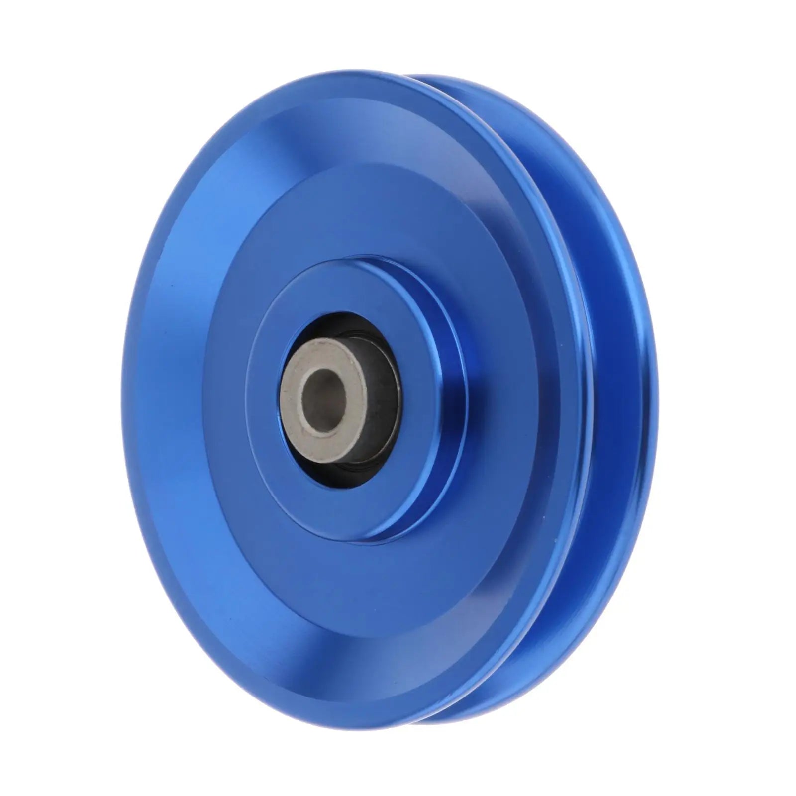 Universal Bearing Pulley Wheel - Durable Aluminum Alloy Gym Equipment 105mm Blue