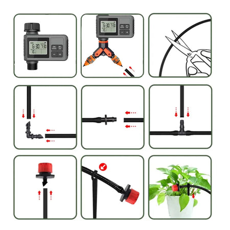 30-10m Garden LCD Button Timer Irrigation Set &ndash; LCD Display