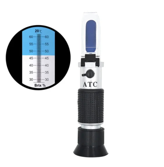 Handheld Sugar Refractometer 28-62 Percent ATC &ndash; Compact Without Box