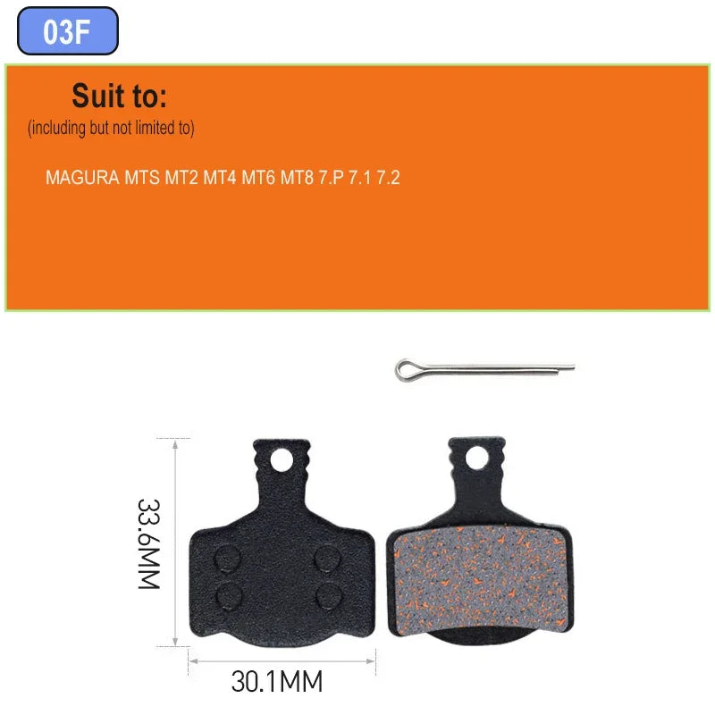 MTB Hydraulic Disc Brake Pads Semi-Metallic 4pcs &ndash; Durable 2pair 03F