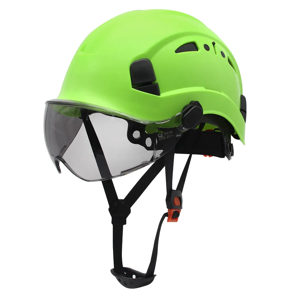 CR08 Safety Helmet With Visor &ndash; Lightweight Head Protection green dark lens