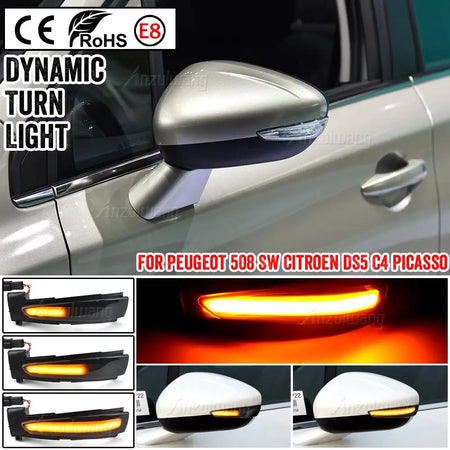 LED Side Mirror Turn Signals 6325J4 6325J5 for Peugeot 508 Citroen DS5 C4 by InterCyprus Trading Ltd