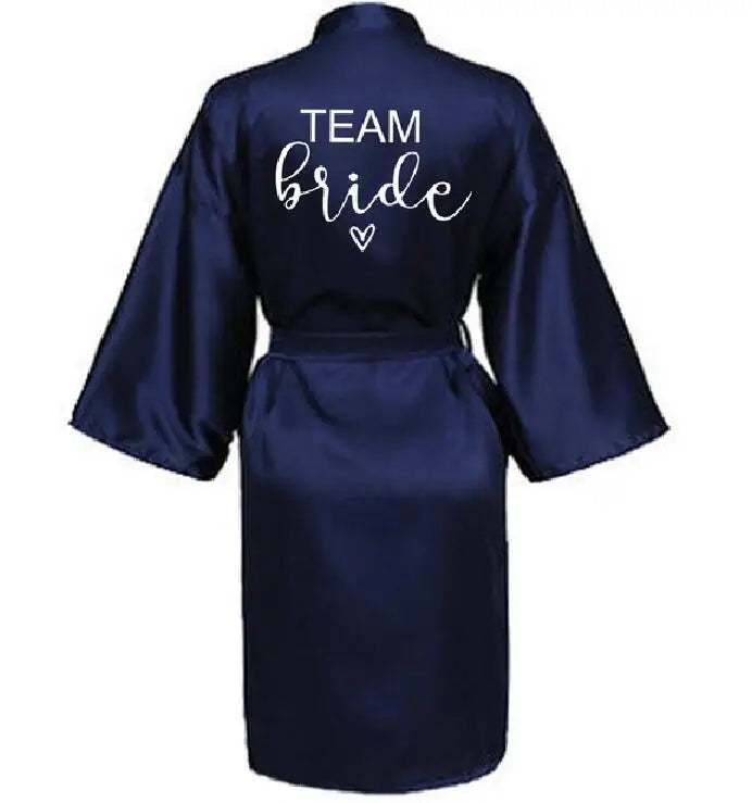 Elegant Team Bride Satin Robe for Weddings