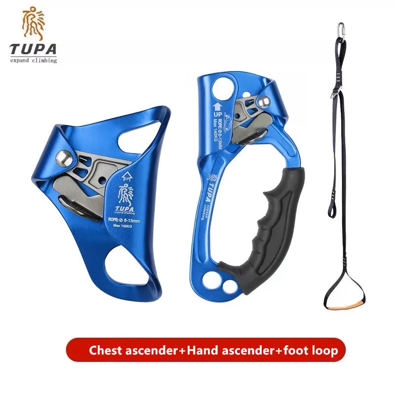 Chest Ascender &ndash; Lightweight Aluminum Body For Climbing Blue ascender set B