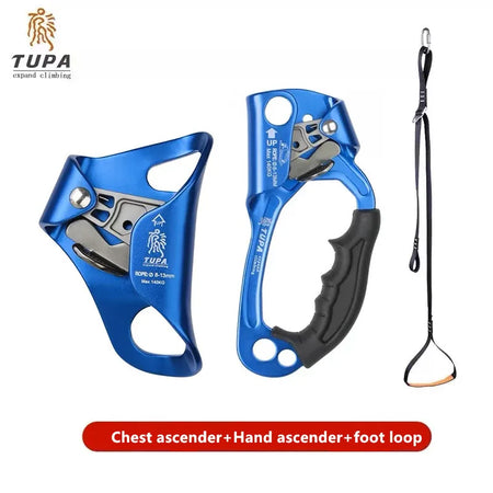 Chest Ascender &ndash; Lightweight Aluminum Body For Climbing Blue ascender set B