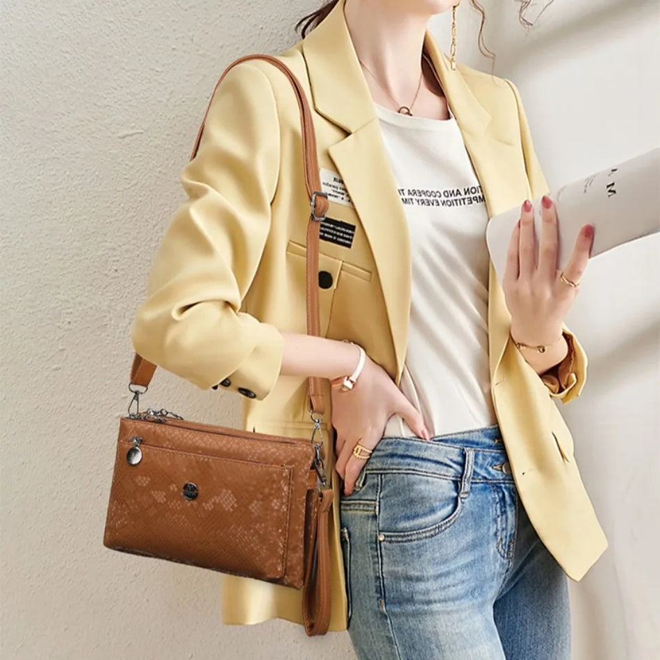 Leather Women Shoulder Crossbody Bag, Luxury Designer Handbag, High Quality Clutch Sac