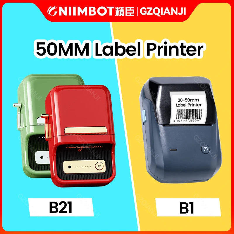 Pārnēsājamā Bluetooth termiskā etiķešu printeris mājas birojam Niimbot B21 B1