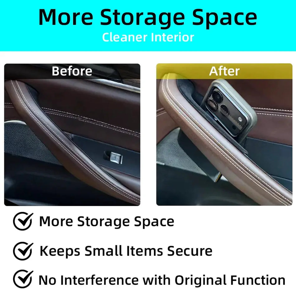 For 5 Series G30 2018-2023 Car Door Handle Storage Box Inner Door Handles Sundries Organizer Box Phone Tray Holder Accessories by InterCyprus Trading Ltd