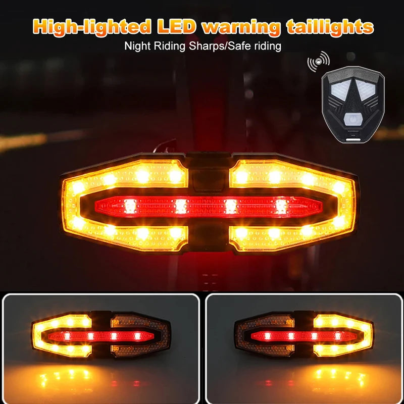BUCKLOS Wireless Rechargeable Turn Signal Bike Tail Lights with Remote Control - Direction Indicator for Safer Road Cycling