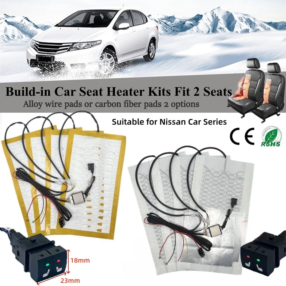 Σετ Θερμαντήρα Καθισμάτων Αυτοκινήτου Nissan για 2 Καθίσματα, Σχοινί Αλουμινίου, Πάνελ Από Ανθρακονήματα