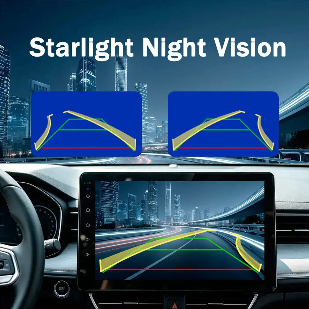 Dual Signal Dynamic Trajectory Backup Camera, 170° Wide View Adjustable Mount, Starlight Night Vision IP67 Waterproof Switchable by InterCyprus Trading Ltd