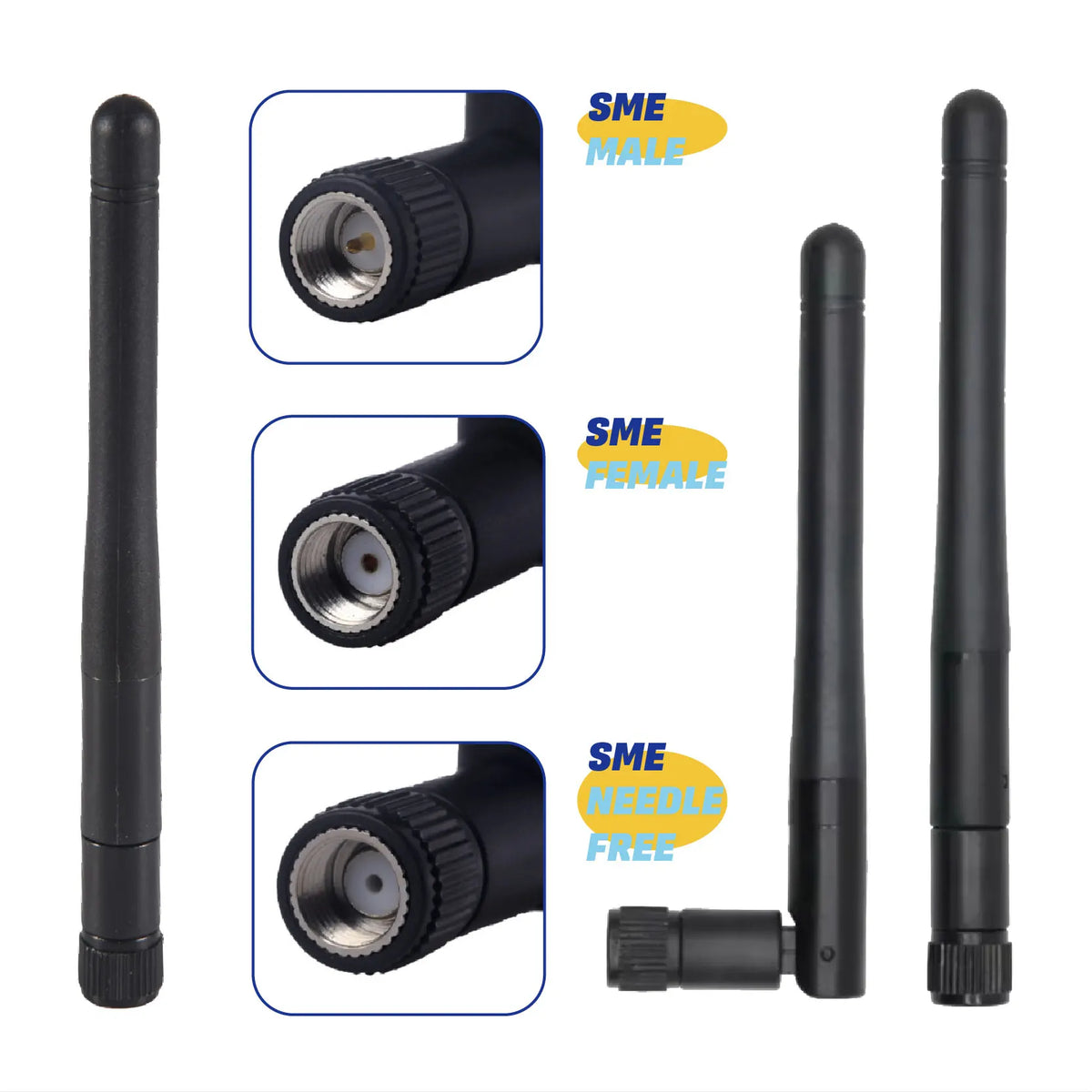 SMA Needlefree Antenna Replacement - High Gain 3dBi 2.4GHz