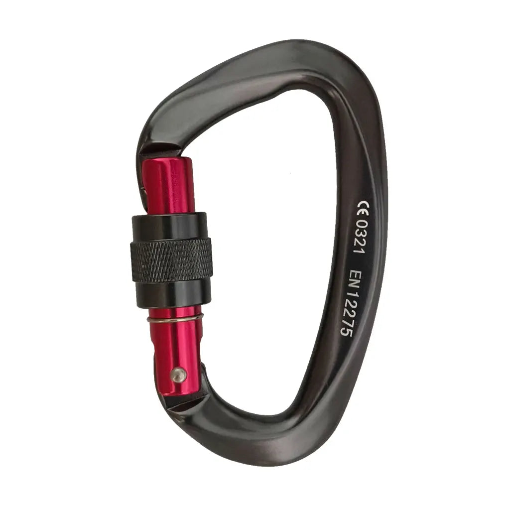 25KN Professional Climbing Carabiner D Shape Aviation Aluminum Safety Lock Outdoor Climbing Ascend Mountaineering Equipment Gray