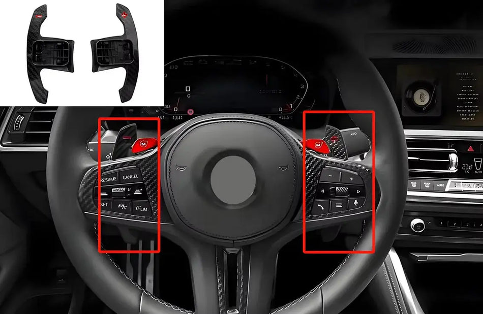 Carbon Steering Wheel Trim Shifter Paddles For BMW G42 G20 G22 G30 F30 F31 1 2 3 4 5 7 Series by InterCyprus Trading Ltd