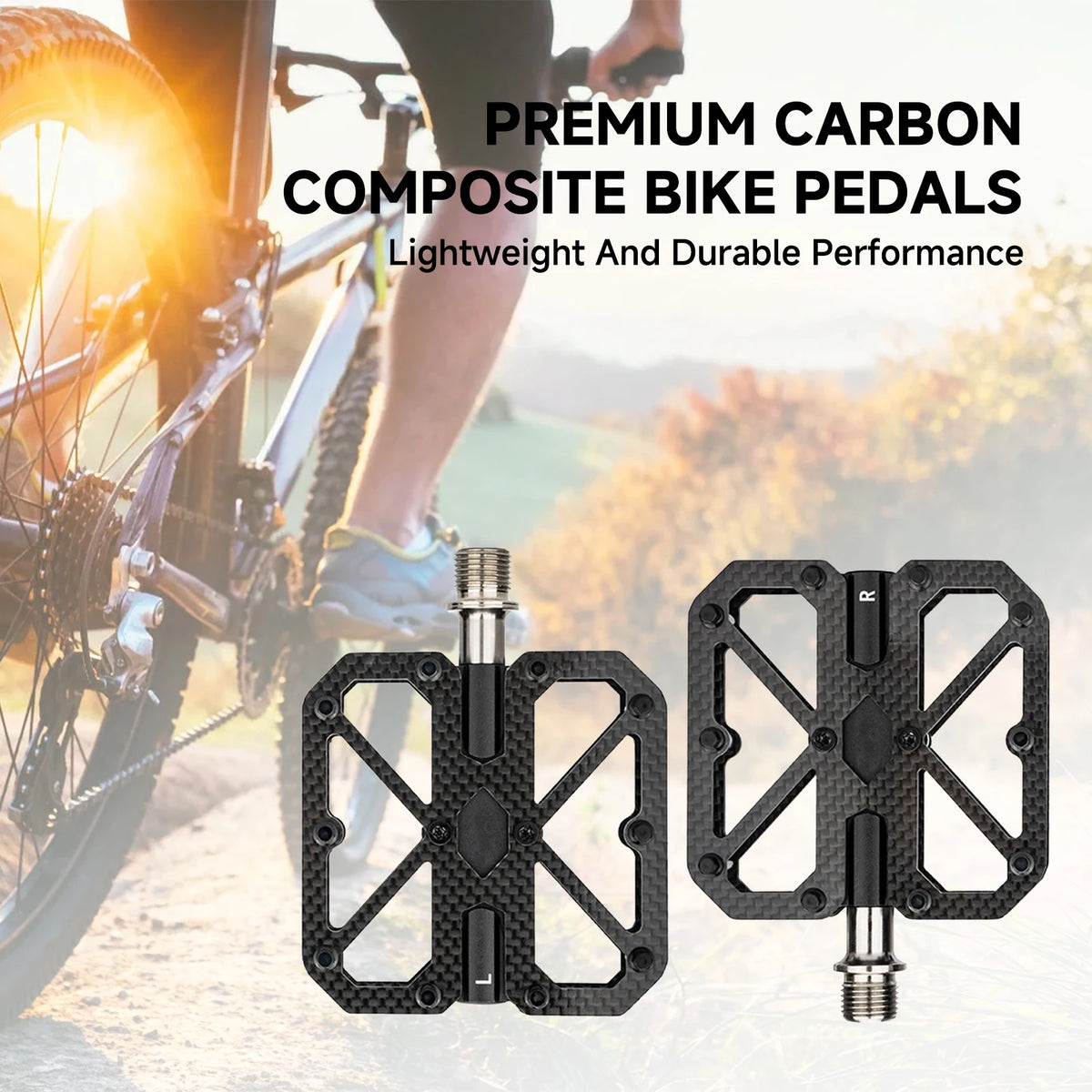 Bike Pedals Carbon Composite Three Bearings &ndash; Ultra-Light