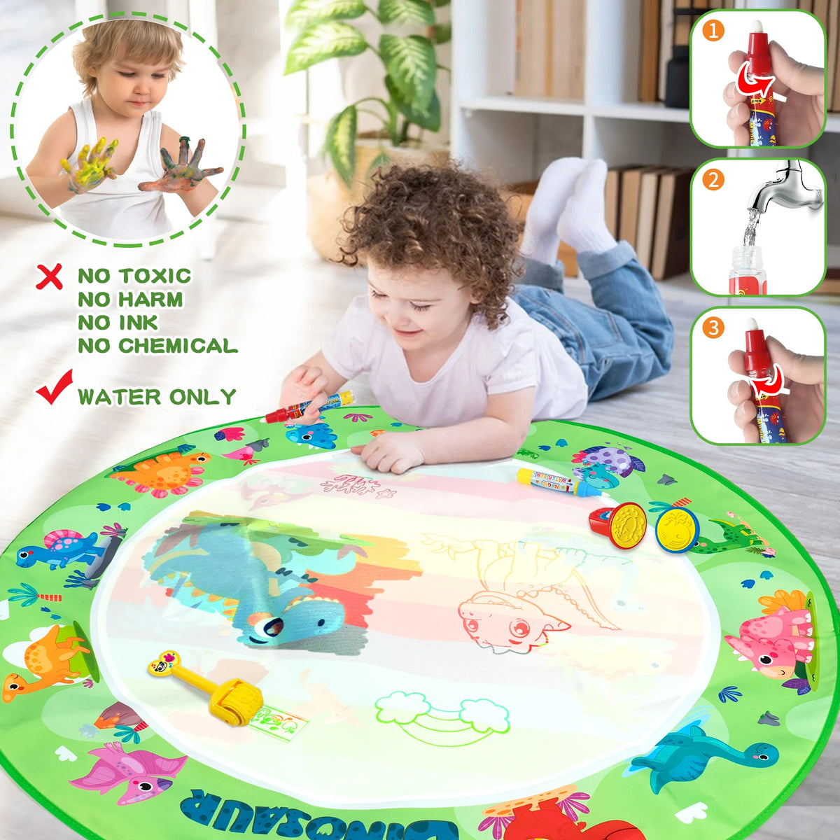 Kids Magic Water Drawing Mat &ndash; Reusable Doodle Board for Creative Play