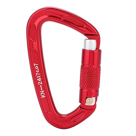 24KN Auto Lock Climbing Carabiner D Shape &ndash; Auto Lock 24KN Red