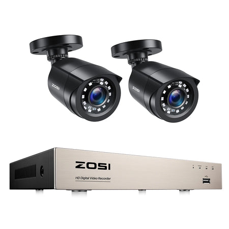 ZOSI 8CH 1080P CCTV System Outdoor Lite DVR &ndash; Night Vision 8CH DVR x 2 Cameras / None / Australia