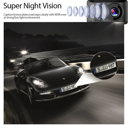 ACCEO 4K Dash Cam WIFI Car DVR - Dual Lens 24H Monitor