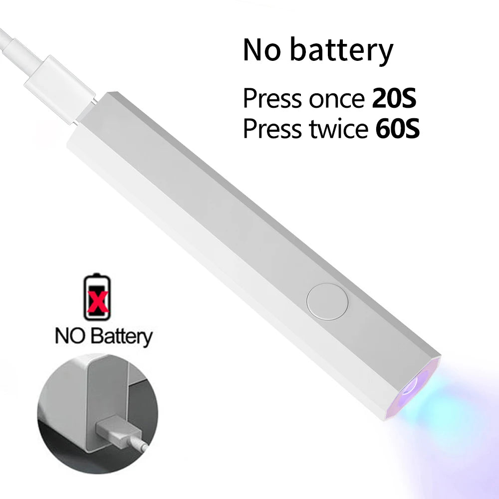 Handheld Quick Dry Nail Dryer Machine &ndash; USB Rechargeable White-Power Supply