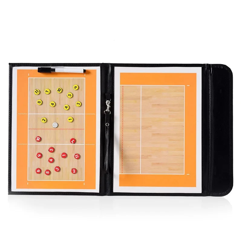 Vouwbaar Magnetisch Volleybal Coaching Clipboard Met Marker Pen