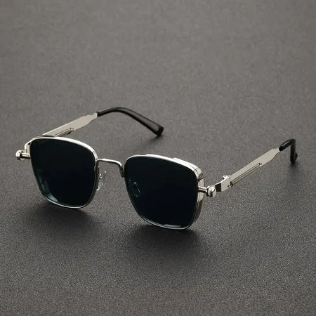 Men Driving Steampunk Square Sunglasses &ndash; UV400 Metal Frame