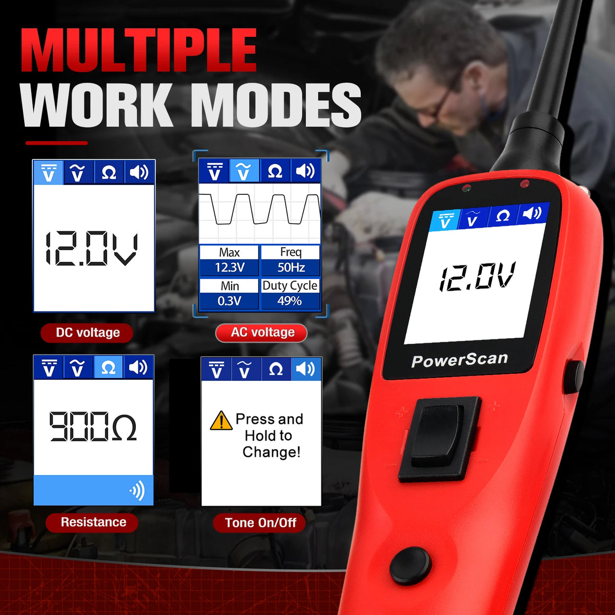 Autel PowerScan PS100 &ndash; Four Work Modes 12V 24V Diagnostic