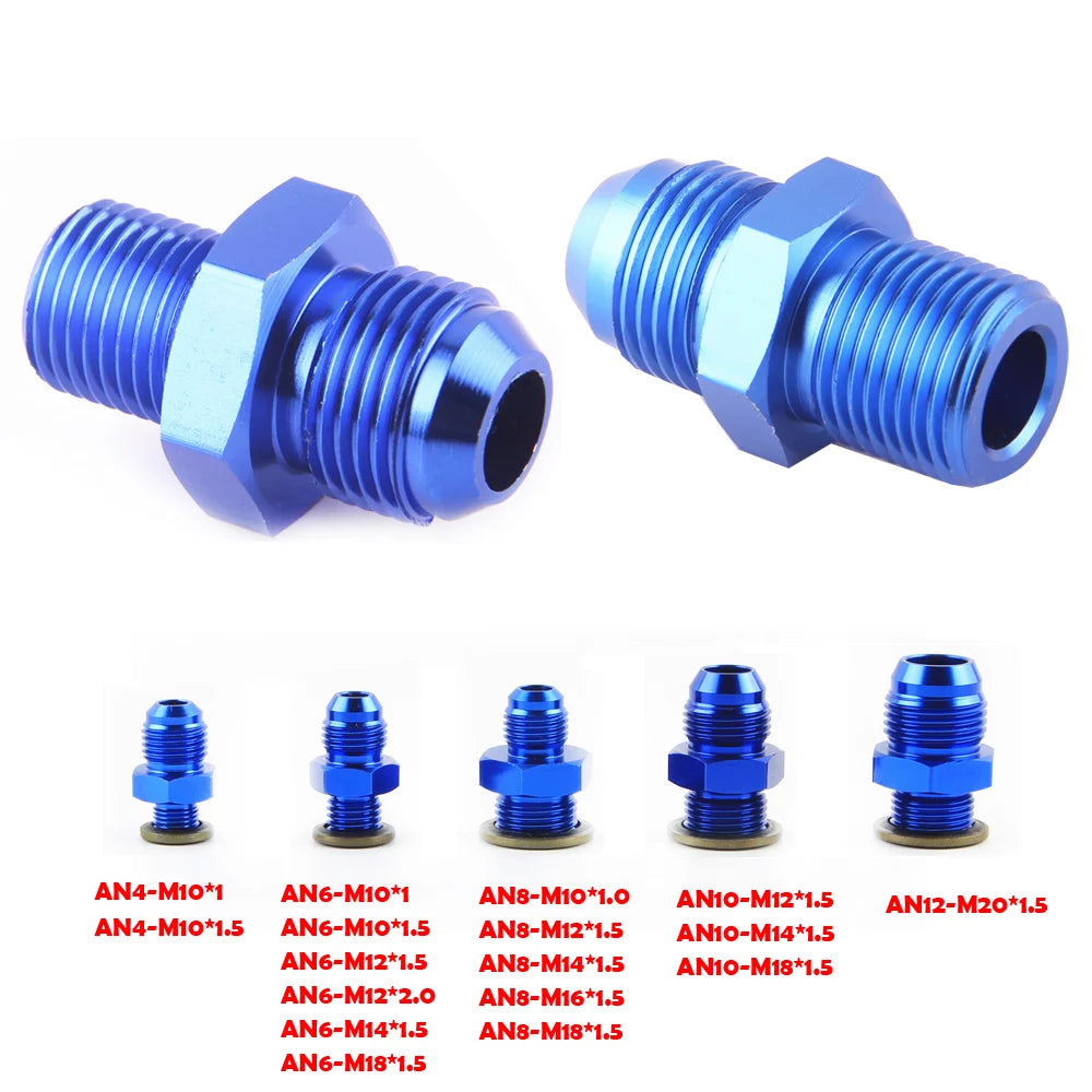 AN6 Male Thread Adapter Fits M12 M14 M16 M18 Metric Fittings by InterCyprus Trading Ltd