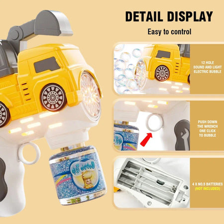 Handheld Bubble Gun Car Model &ndash; LED Light Bubble Blower