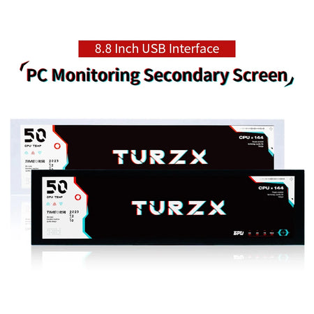 TURZX 8.8 Inch IPS USB Secondary Screen &ndash; Ultra-Wide 32:9 Display