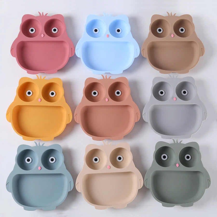 Cartoon Owl Suction Cup Bowl &ndash; Perfect for Baby Feeding Training