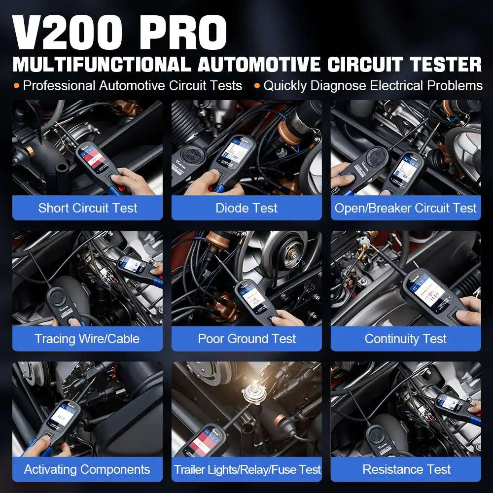 VDIAGTOOL V200 Pro Auto Circuit Tester &ndash; Open Short Test