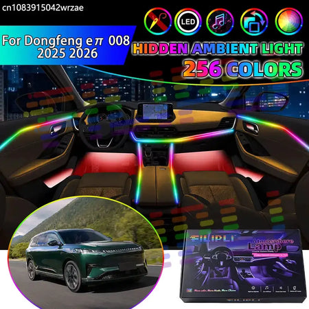 For Dongfeng eπ 008 2025 2026 Ace M8 L9 SUV RGB Car Interior Ambient Lights Strips Breathing Lighting Kit App Control LED strips by InterCyprus Trading Ltd