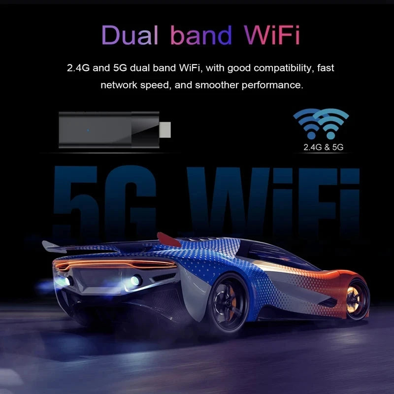 Mini Q12 8K Android TV Stick | Android 14 | Dual WiFi | Voice Remote