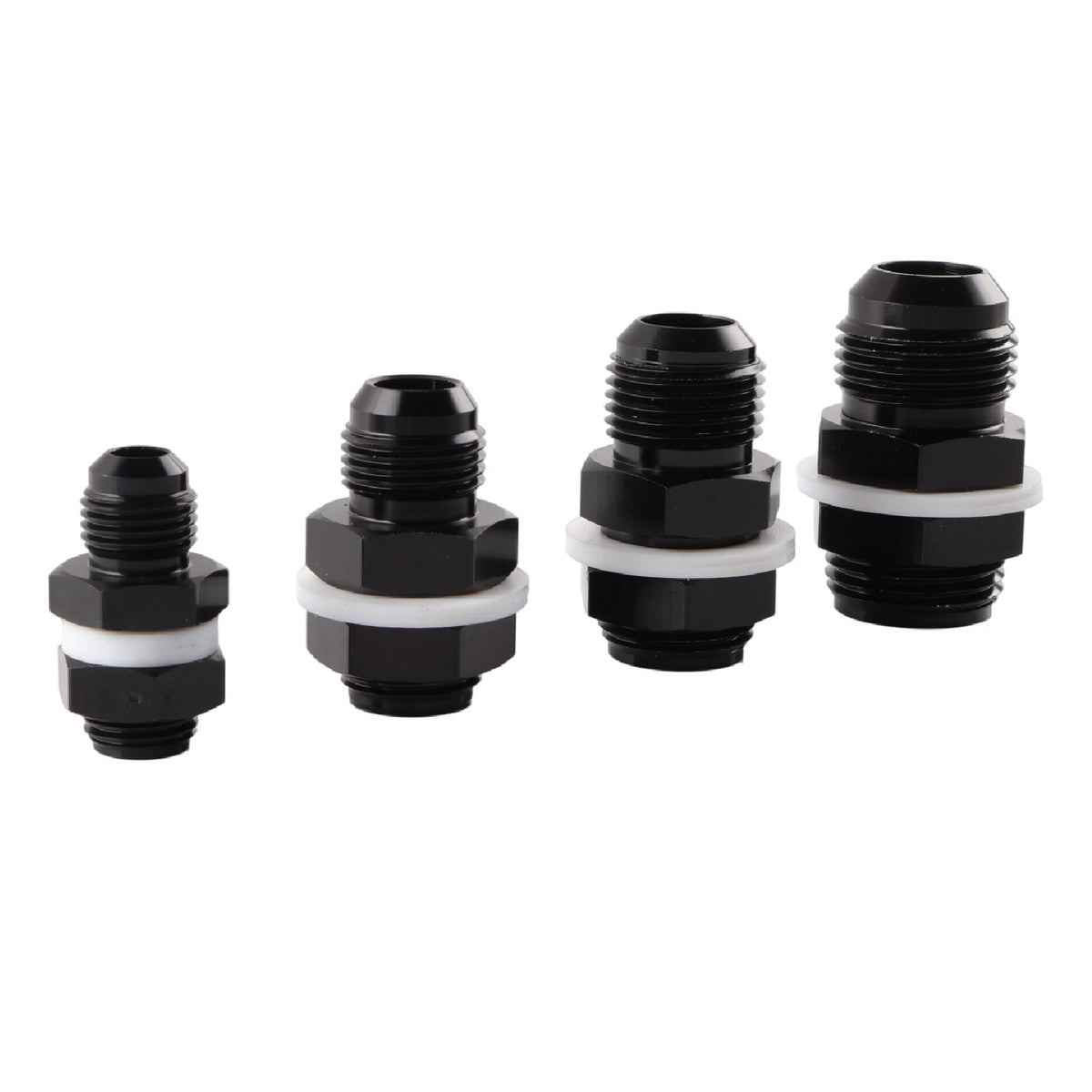 PIKBUK AN6 AN8 AN10 AN12 Fuel Cell Bulkhead Fitting Accessories Fuel Cell Bulkhead Adapter Fitting Black by InterCyprus Trading Ltd