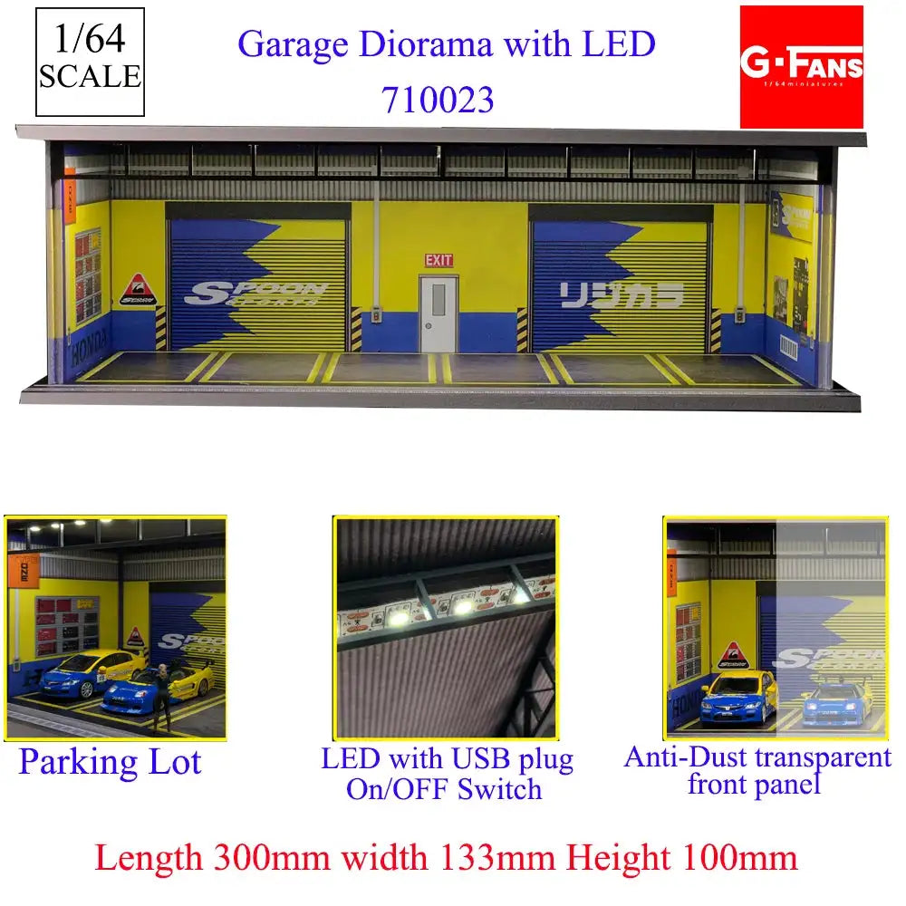 GFans 1:64 Diorama Car Garage &ndash; LED Lights Display 710023