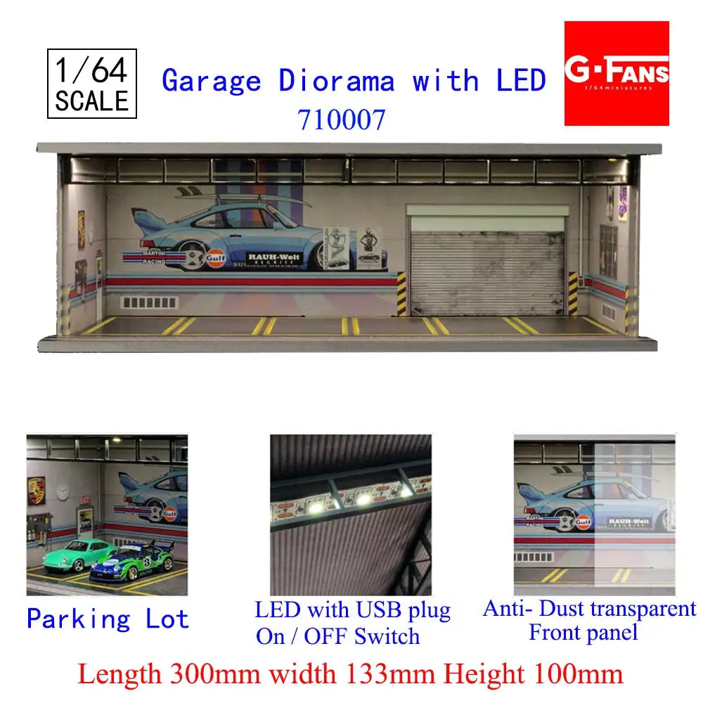 GFans 1:64 Diorama Car Garage &ndash; LED Lights Display 710007