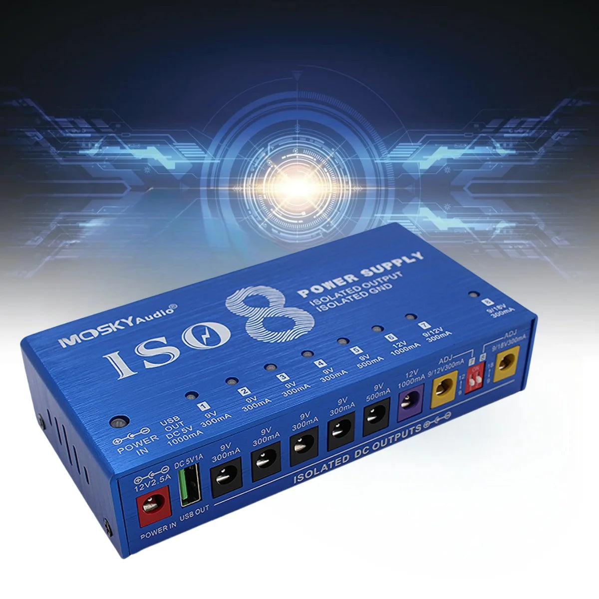 Mosky ISO-8 Guitar Pedal Power Supply &ndash; Isolated Outputs