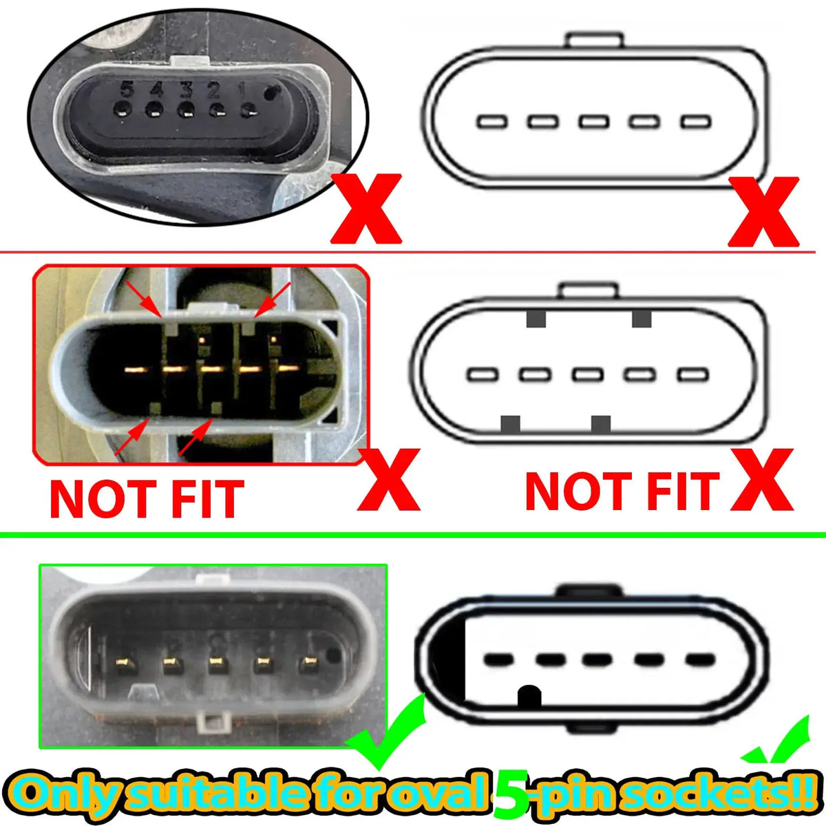 2x MAF Sensor 5 Pin Connector Harness 4F0973705 8K0973205 Pre-Wired Pigtail For VW AUDI SKODA SEAT Repair Kit by InterCyprus Trading Ltd