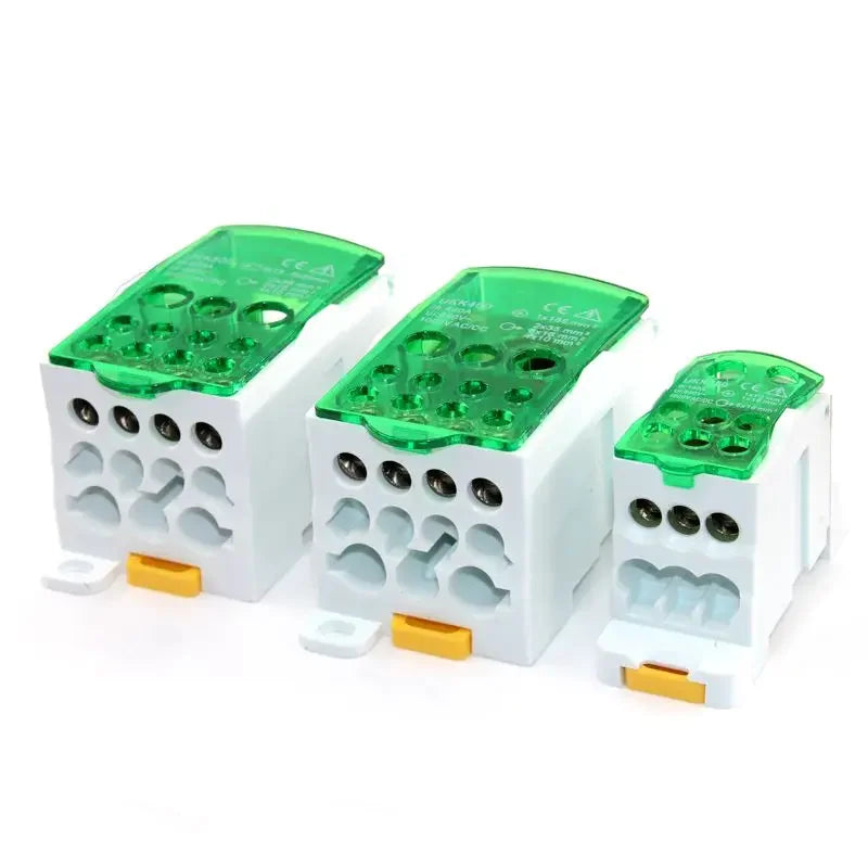 High-Performance Electric Split Din Rail Terminal Block Junction Box (UKK 80A-500A) Green / 250A