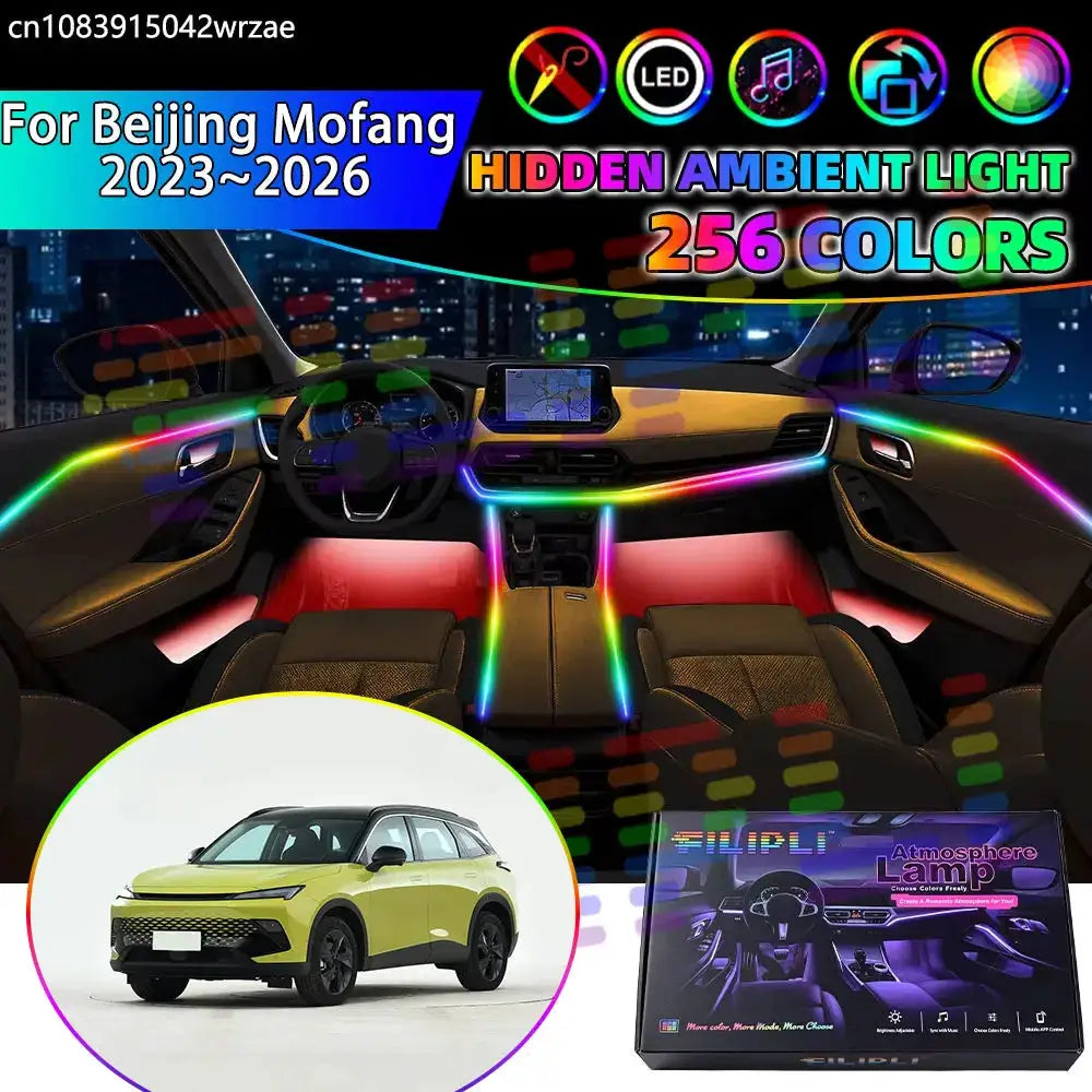 For Beijing Mofang 2023~2026 C52X 2024 RGB Car Interior Ambient Lights Strips Breathing Lighting Kit App Control LED strips Auto by InterCyprus Trading Ltd