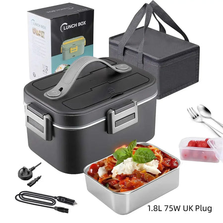 Homefish 1.8L Electric Lunch Box 75W &ndash; Leakproof Design 1.8L-UK plug