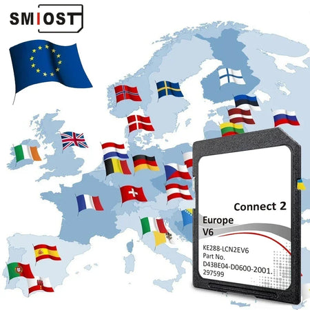 SMIOST Sat Nav Connect 2 V6 SD Card - UK EU Maps For Nissan CHINA / C2 V6 no USB