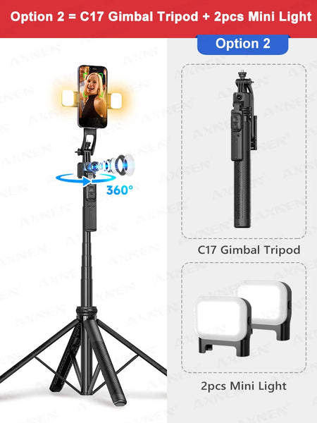 C17 AI Smart Gimbal Tripod &ndash; 360 Degree Auto Face Tracking Option 2 / CHINA