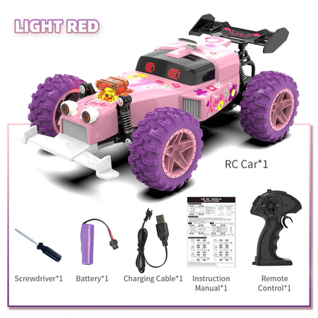 JJRC Pink RC Car &ndash; High Speed Off Road Big Wheel For Girls Light Red