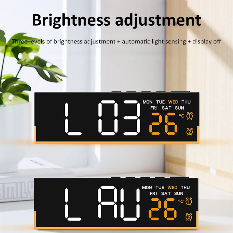 Digital LED Alarm Clock &ndash; Dual Alarm with Mood Lighting