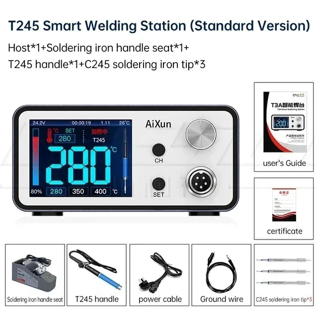 AIXUN T3A T3B Intelligent Soldering Station &ndash; Smart Rework T3A T245 Set B 110V