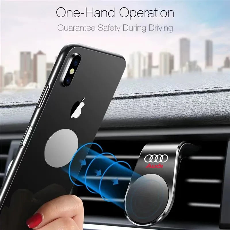 Magnetic Car Phone Holder for Audi - Compatible with A6, A4, S3, S4, Q3, Q5, Q7, TT Models - Premium Metal Stand